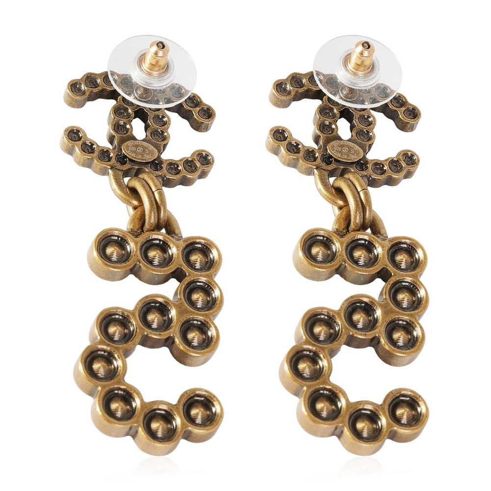 Chanel Chanel Crystal City Of Light Gold Tone Ear… - image 3