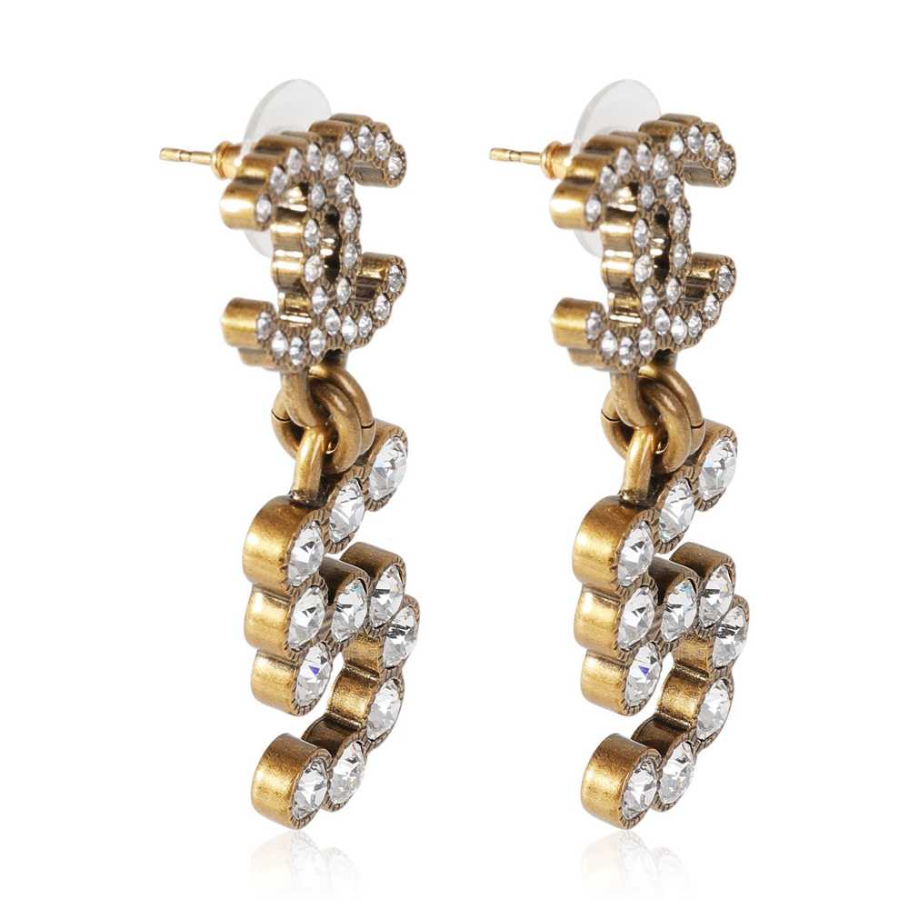 Chanel Chanel Crystal City Of Light Gold Tone Ear… - image 5