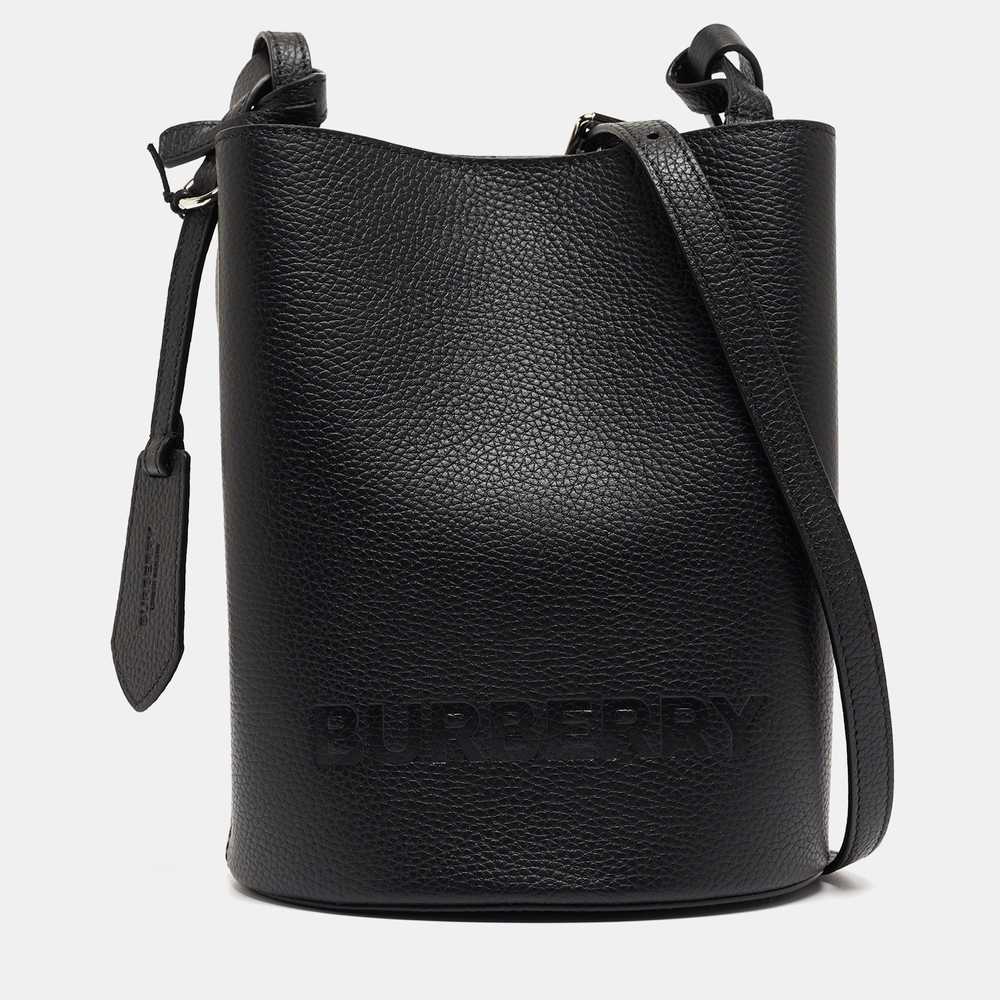 BURBERRY Black Leather Small Lorne Bucket Bag - image 1