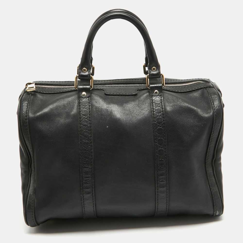 GUCCI Black ssima Leather Medium Joy Boston Bag - image 1