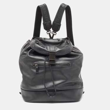 PRADA Black Soft Leather Drawstring Backpack - image 1