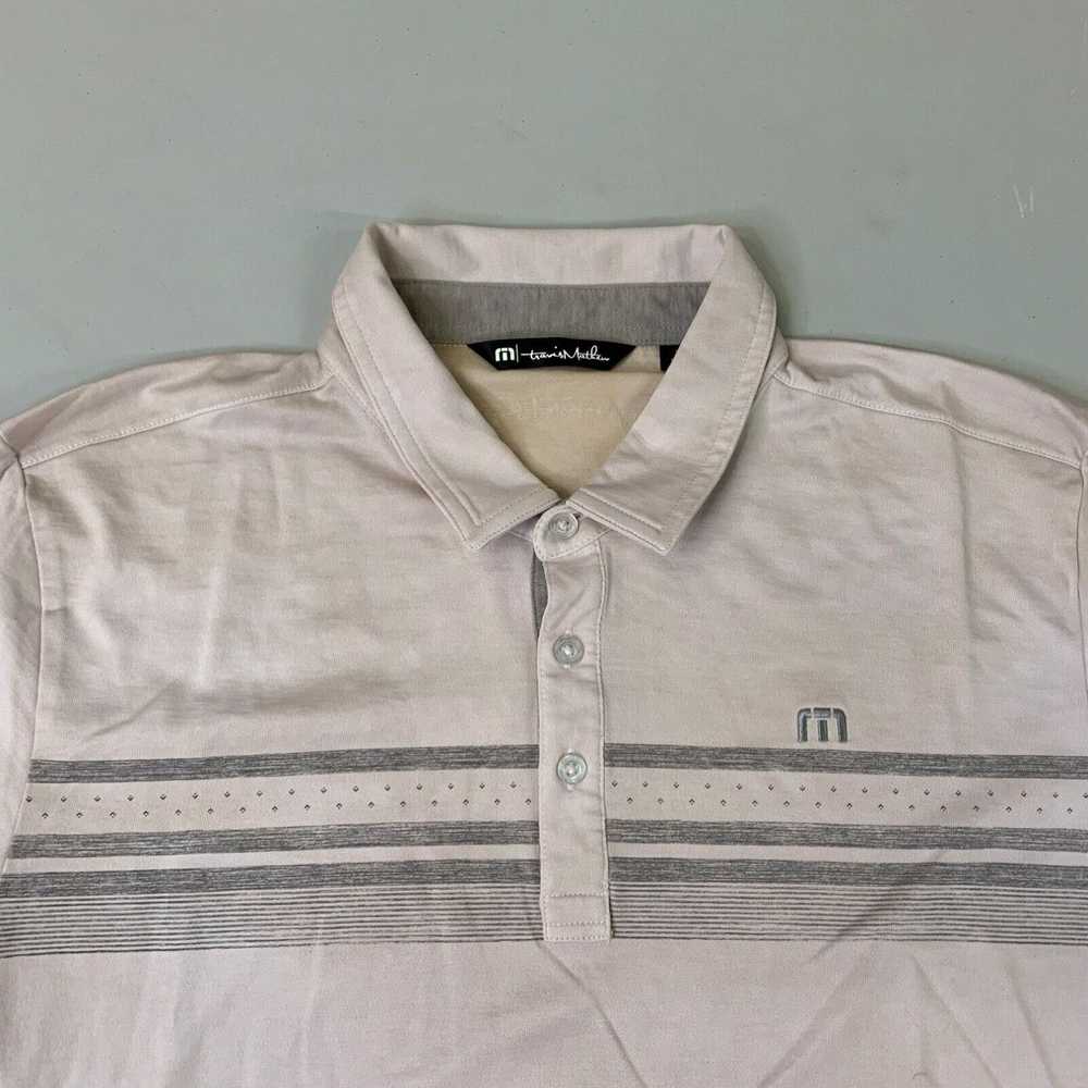 Vintage Mens Travis Mathew Golf Polo Shirt XL Tan… - image 3