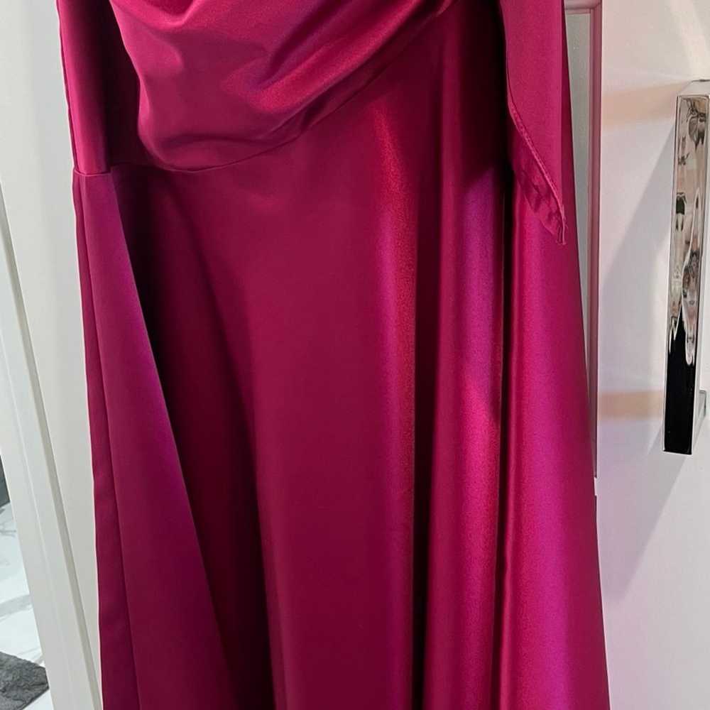 Dessy collection hot pink gown matte satin mermai… - image 6