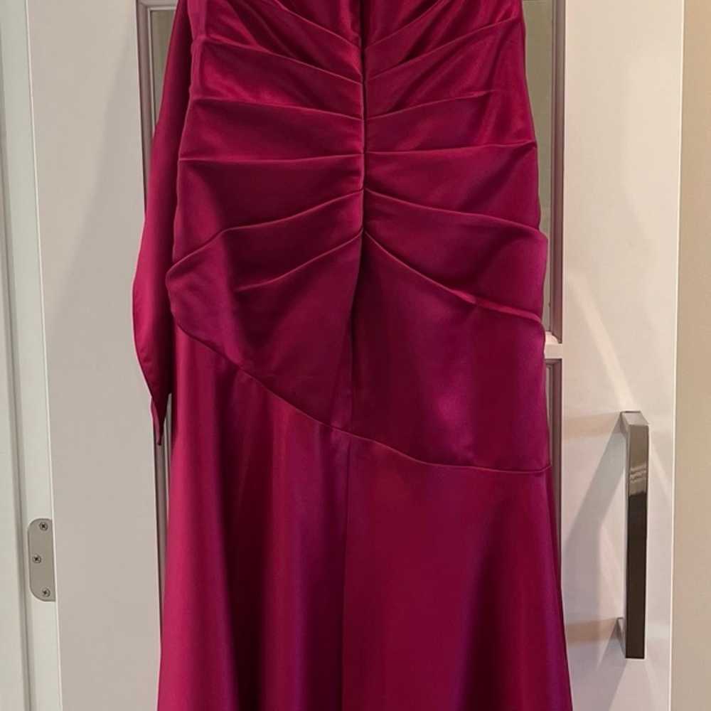 Dessy collection hot pink gown matte satin mermai… - image 7