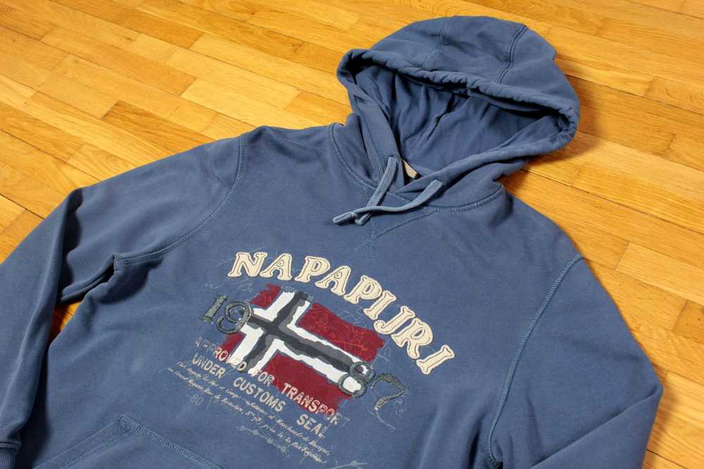 Napapijri × Vintage Vintage blue hoodie NAPAPIJRI - image 3