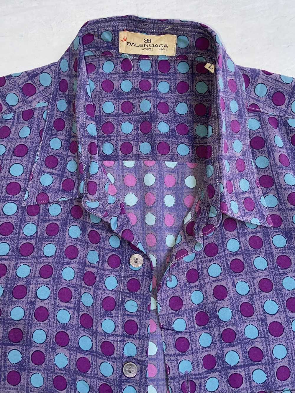 Balenciaga BALENCIAGA Purple Shirt/Outer Polka Do… - image 11
