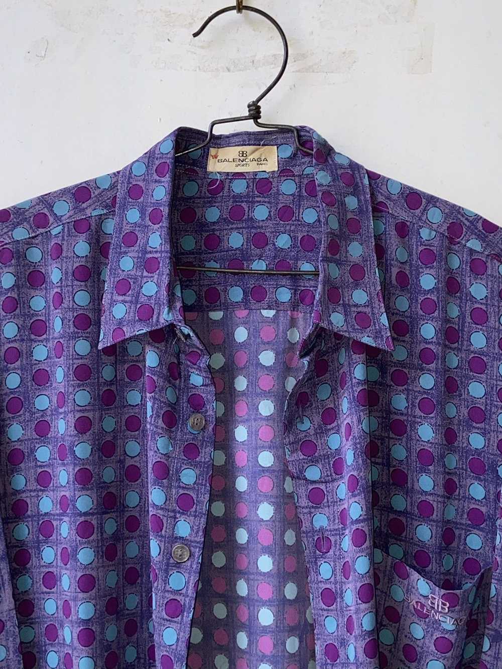 Balenciaga BALENCIAGA Purple Shirt/Outer Polka Do… - image 4