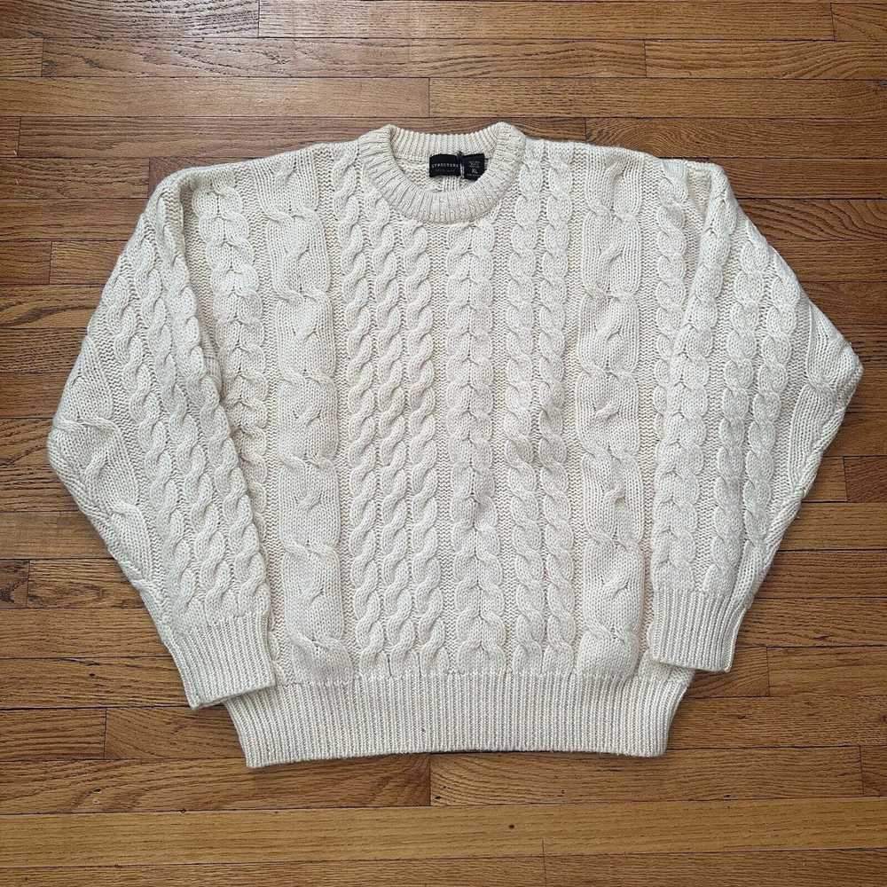 Coloured Cable Knit Sweater × Structure × Vintage… - image 1