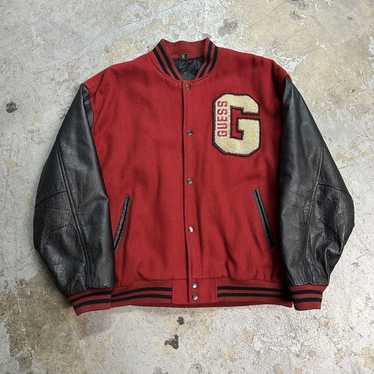 古着 90年代 GAME SPORTSWEAR 袖革ウールスタジャン アワード