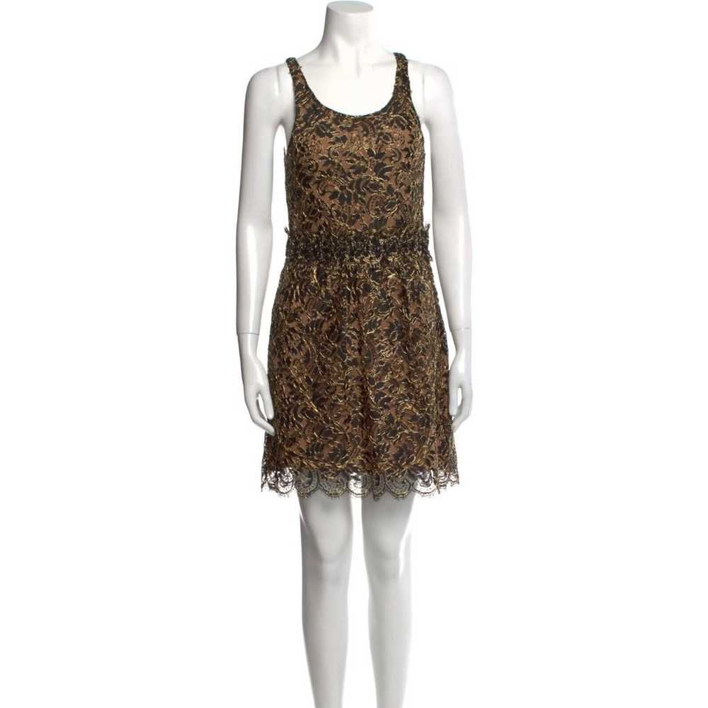 Balenciaga Black & Gold Lace Sleeveless Mini Dres… - image 4
