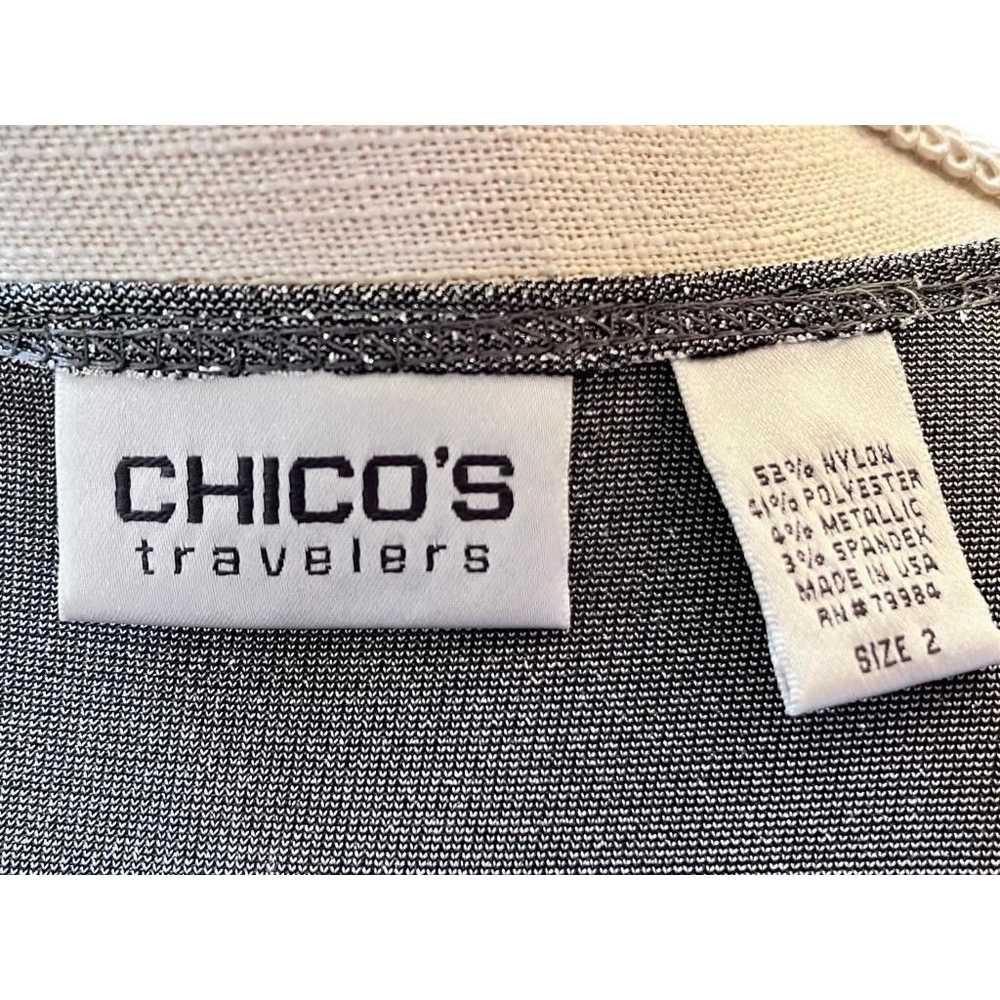 Chicos Chico's Travelers 2 piece Metallic Grey Kn… - image 6