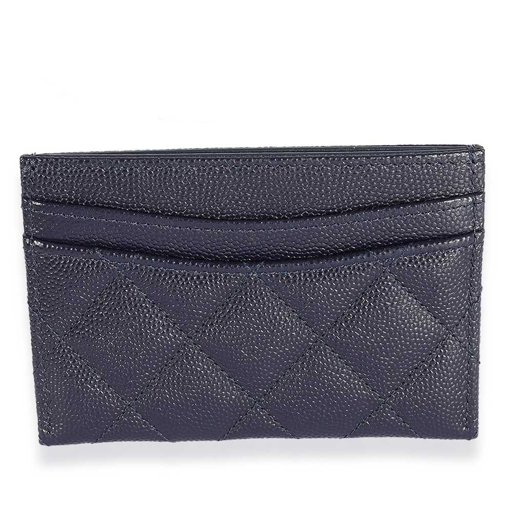 Chanel Chanel Navy Quilted Caviar Classic Card Ho… - image 3