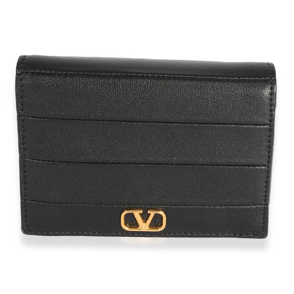 Valentino Valentino Black Leather VLogo Card Hold… - image 1