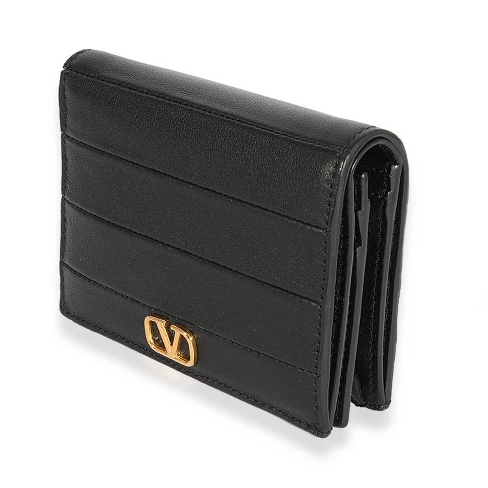 Valentino Valentino Black Leather VLogo Card Hold… - image 2