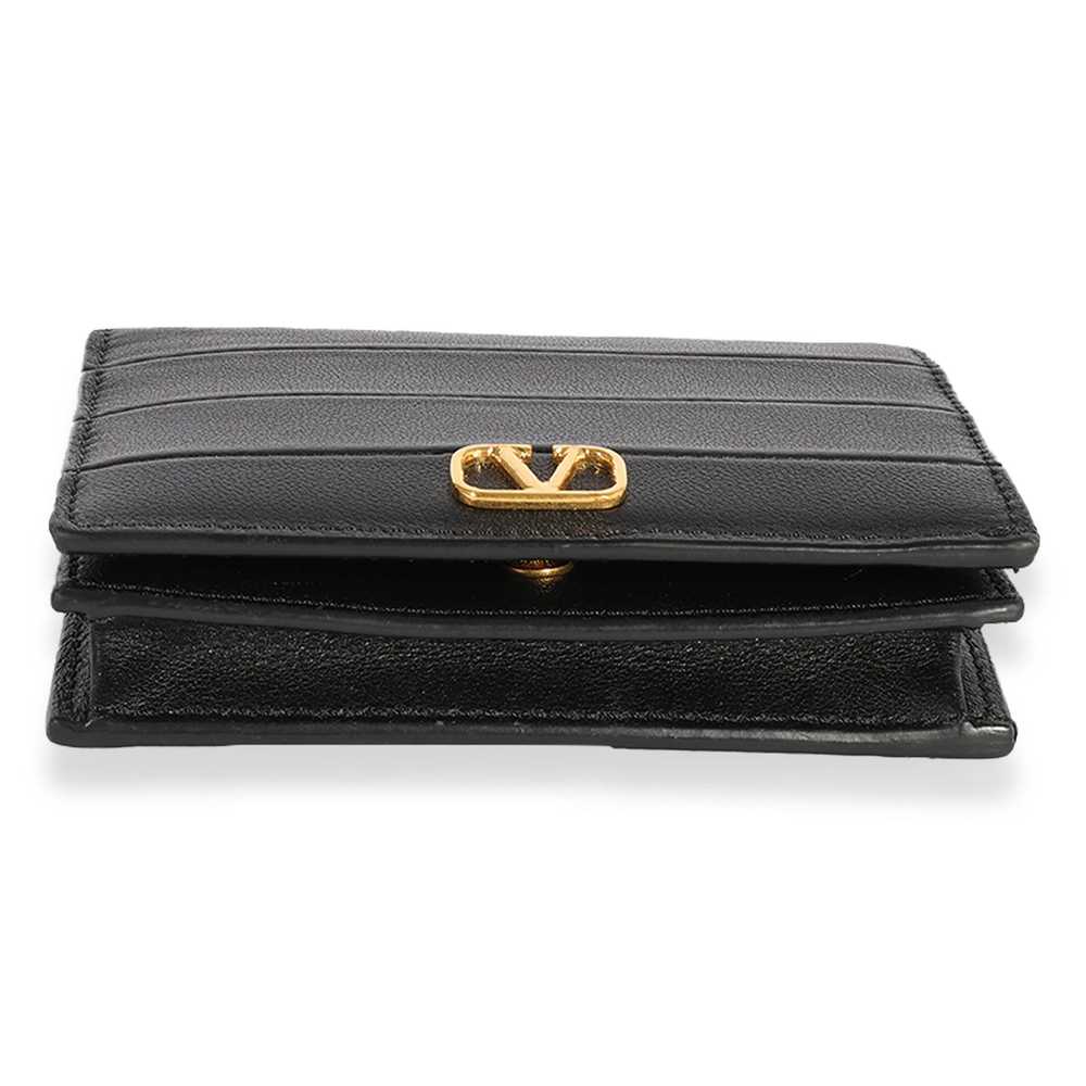 Valentino Valentino Black Leather VLogo Card Hold… - image 7