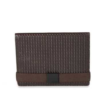 Fendi Fendi Vintage Brown Woven Leather Passport … - image 1