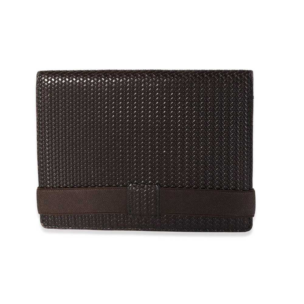 Fendi Fendi Vintage Brown Woven Leather Passport … - image 3