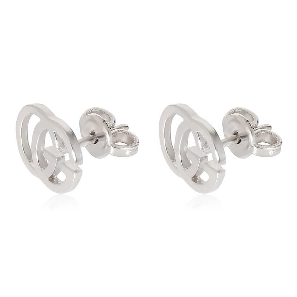 Gucci Gucci Running GG Stud Earrings in 18K White… - image 2