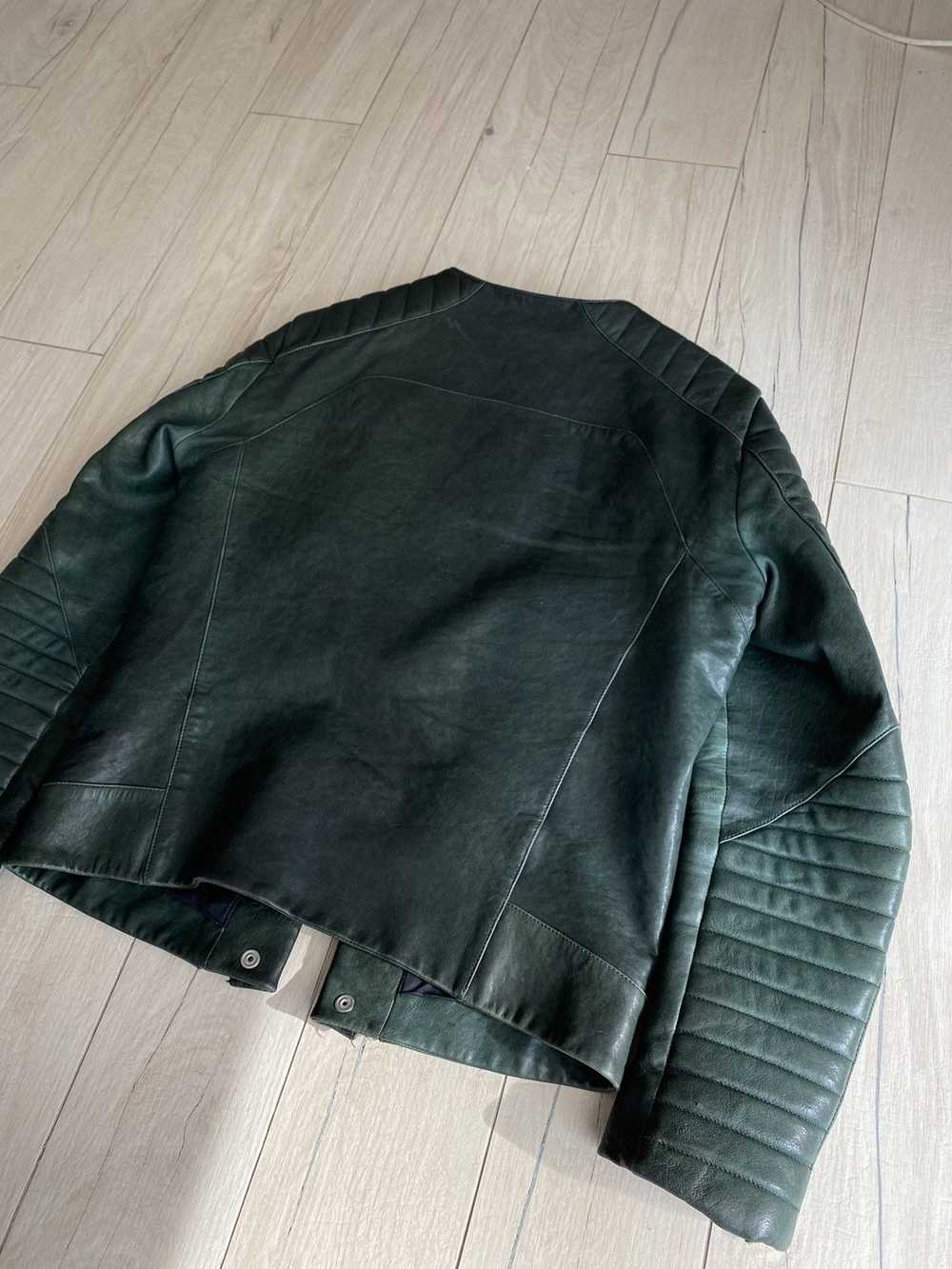 Balmain Balmain Iconic Green Lambskin Leather Bik… - image 8