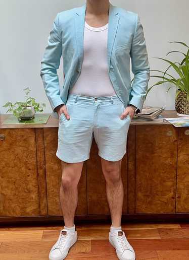 Topman Pastel Turquoise Summer Short Suit SET
