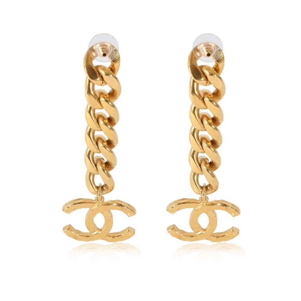 Chanel Chanel 202 Curb Link Drop CC Gold Plated E… - image 3