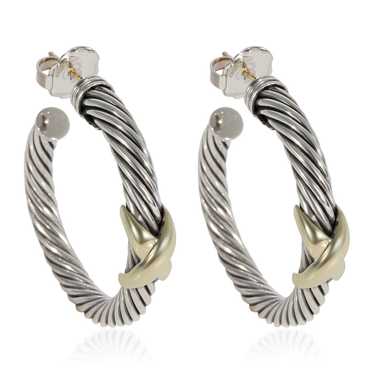 David Yurman David Yurman X Hoop Earrings in 14k … - image 1