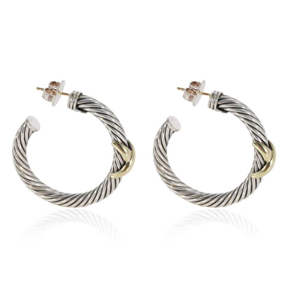 David Yurman David Yurman X Hoop Earrings in 14k … - image 2