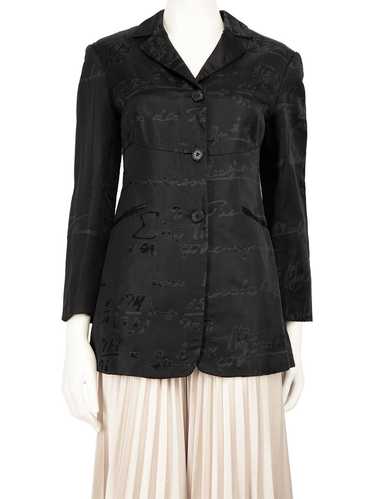 Moschino Black Logo Jacquard Blazer Jacket