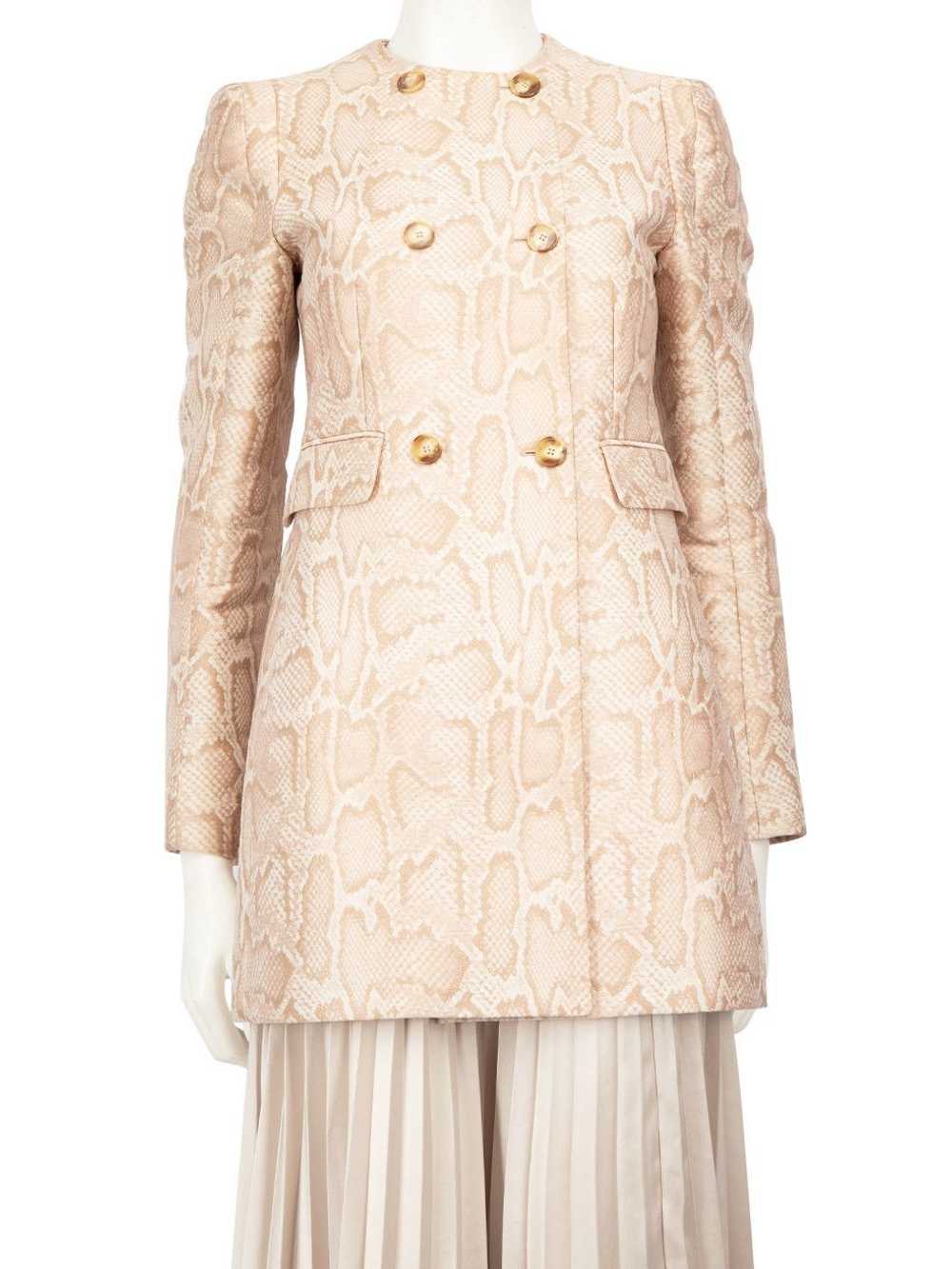 Stella McCartney Beige Snakeskin Pattern Coat - image 1