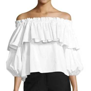 Alexis Alexis Off Shoulder White Ruffle Pullover … - image 1