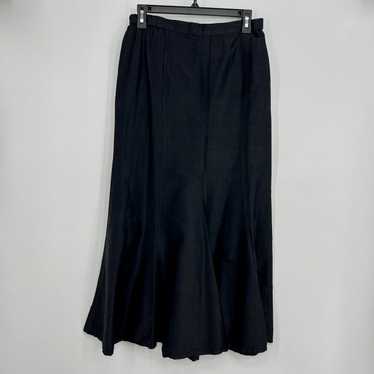 flax Flax 100% Silk Maxi Skirt Elastic Waist Ruffl