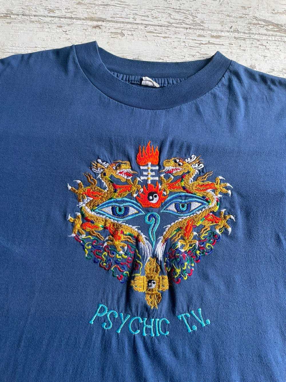 Band Tees × Vintage 80’s Psychic TV Indian Embroi… - image 2