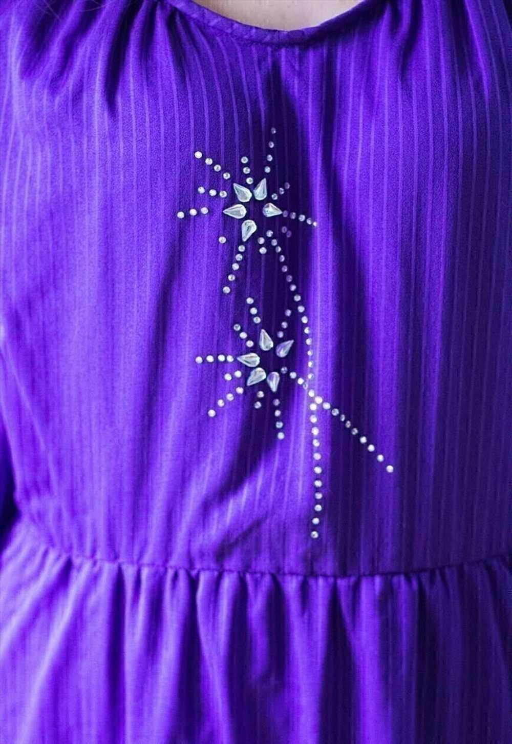 Bright purple long sleeve maxi dress - image 2