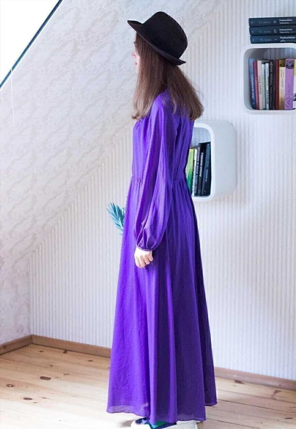Bright purple long sleeve maxi dress - image 4
