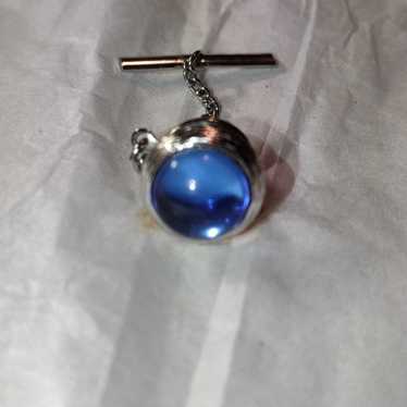 Vintage Men's vintage beautiful silver~blue jewel… - image 1