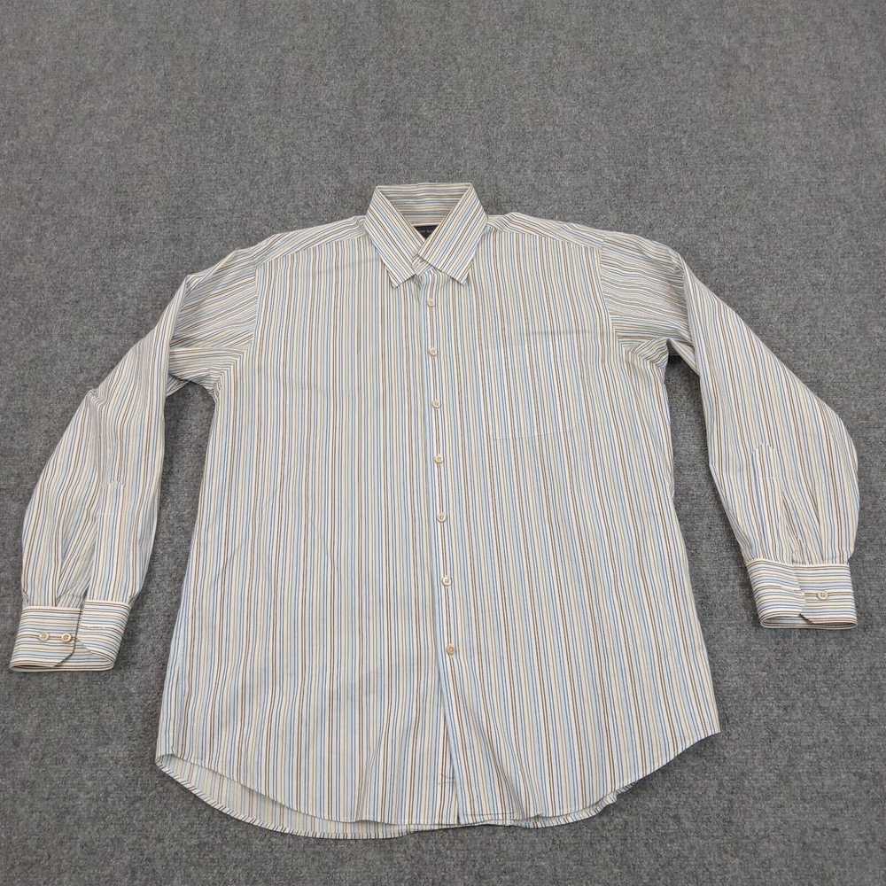 Vintage Scott Barber Shirt Mens Large White Blue … - image 1