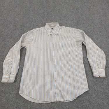 Vintage Scott Barber Shirt Mens Large White Blue B
