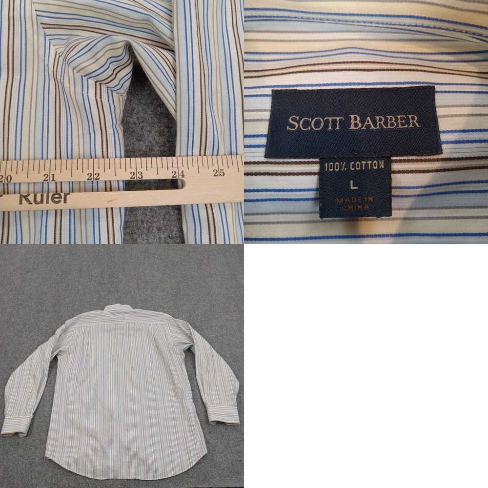 Vintage Scott Barber Shirt Mens Large White Blue … - image 4