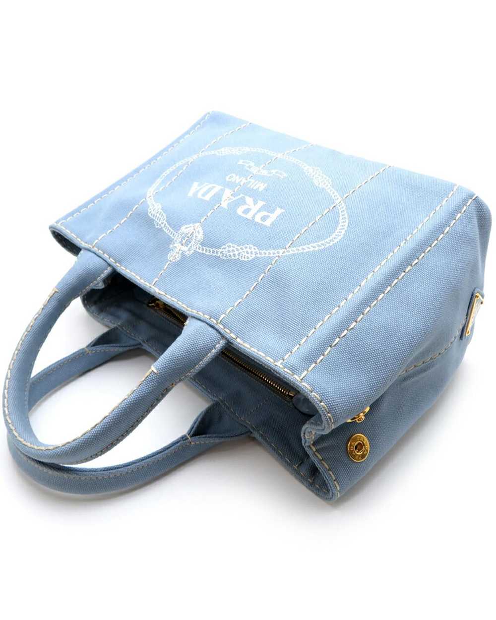 Prada Blue Canapa Logo Handbag in Excellent Condi… - image 4