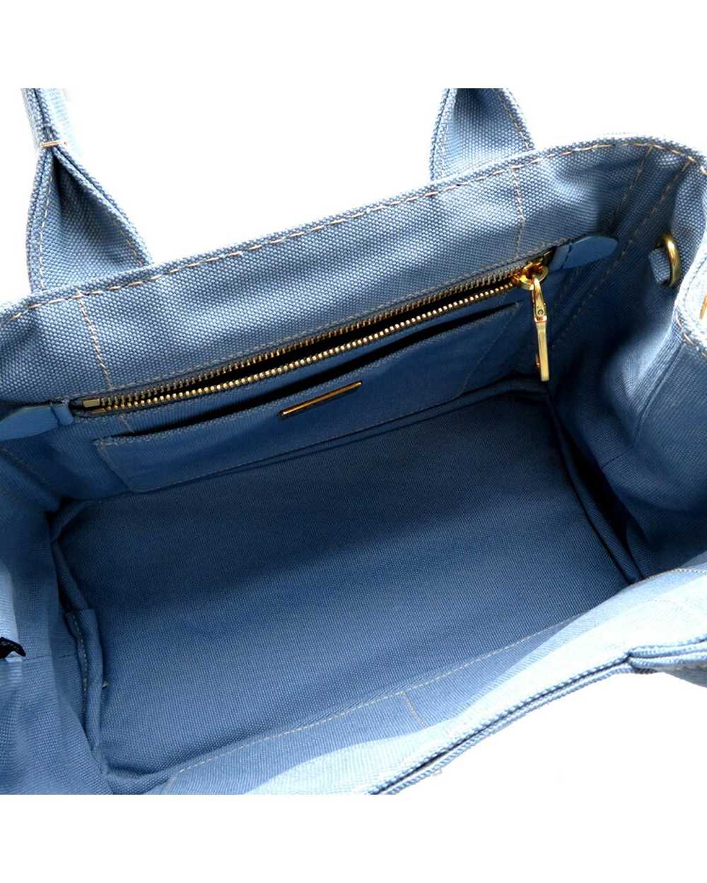 Prada Blue Canapa Logo Handbag in Excellent Condi… - image 6
