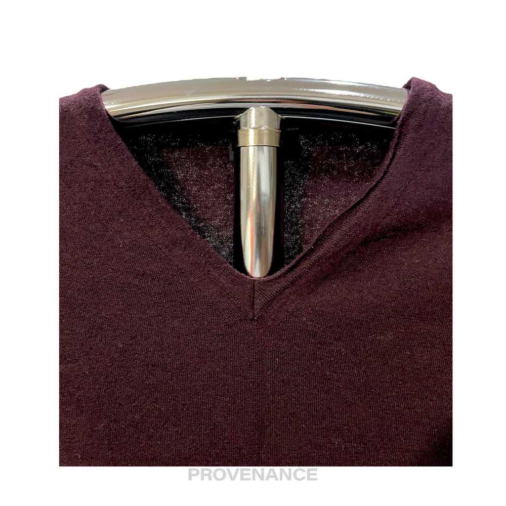 Lanvin 🔴 Lanvin Merino V-Neck Sweater - Maroon - image 3