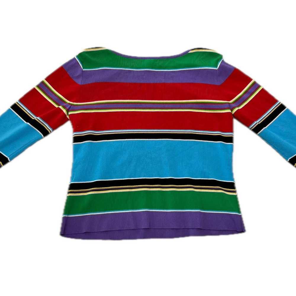 Designer Grace Dane Lewis Colorful Striped Sweate… - image 3