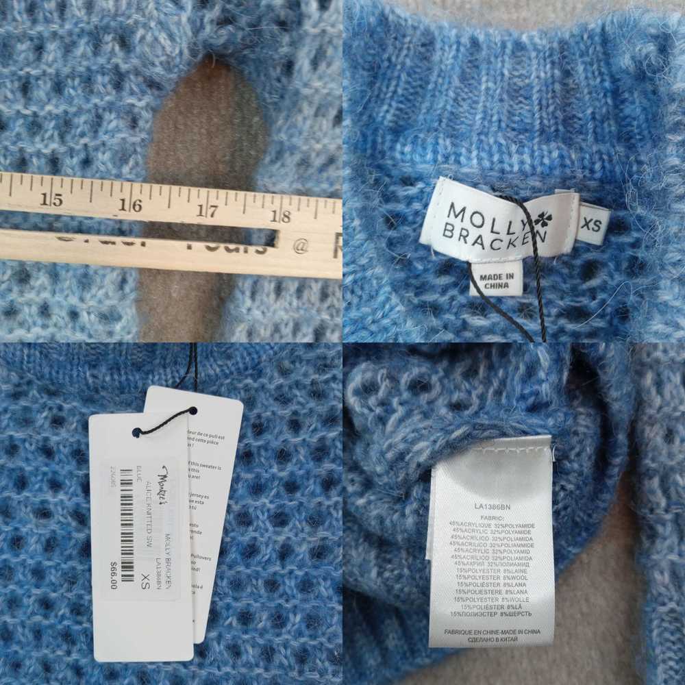 Vintage Molly Bracken Sweater Womens XS Blue Mock… - image 4