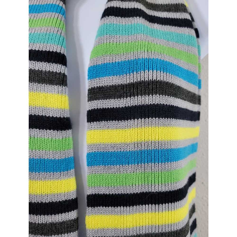 Gap Gap Charcoal Yellow Blue Green Striped Knitte… - image 2