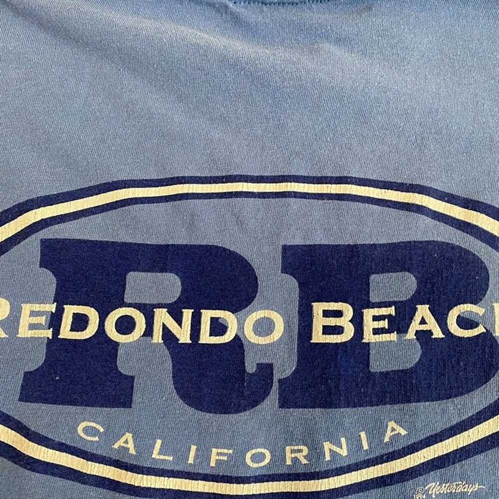ONEITA Shirt Mens Medium Blue Redondo Beach Calif… - image 7