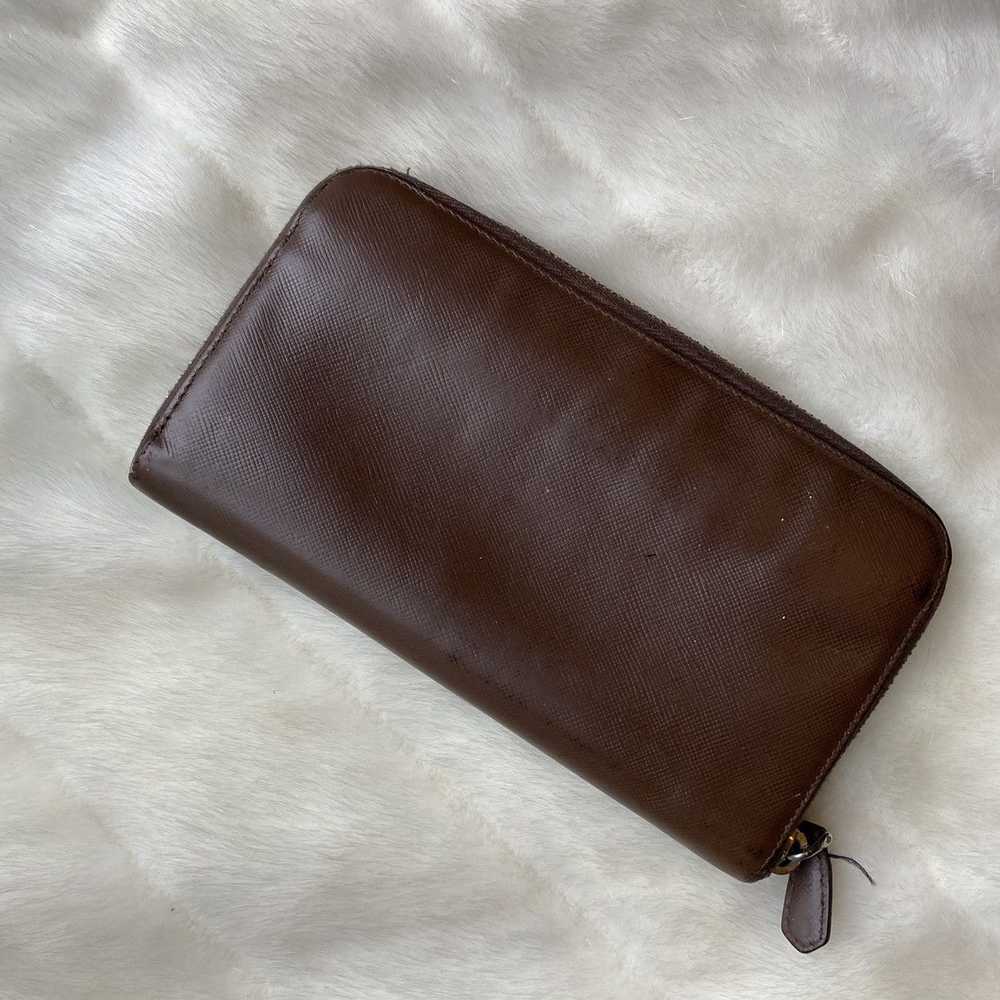 Prada Prada brown zip wallet saffiano leather - image 4