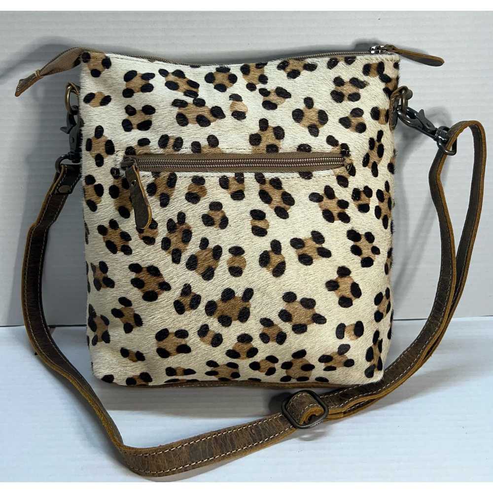 Other Myra Cheetah Print Brown & White Cross Body… - image 5