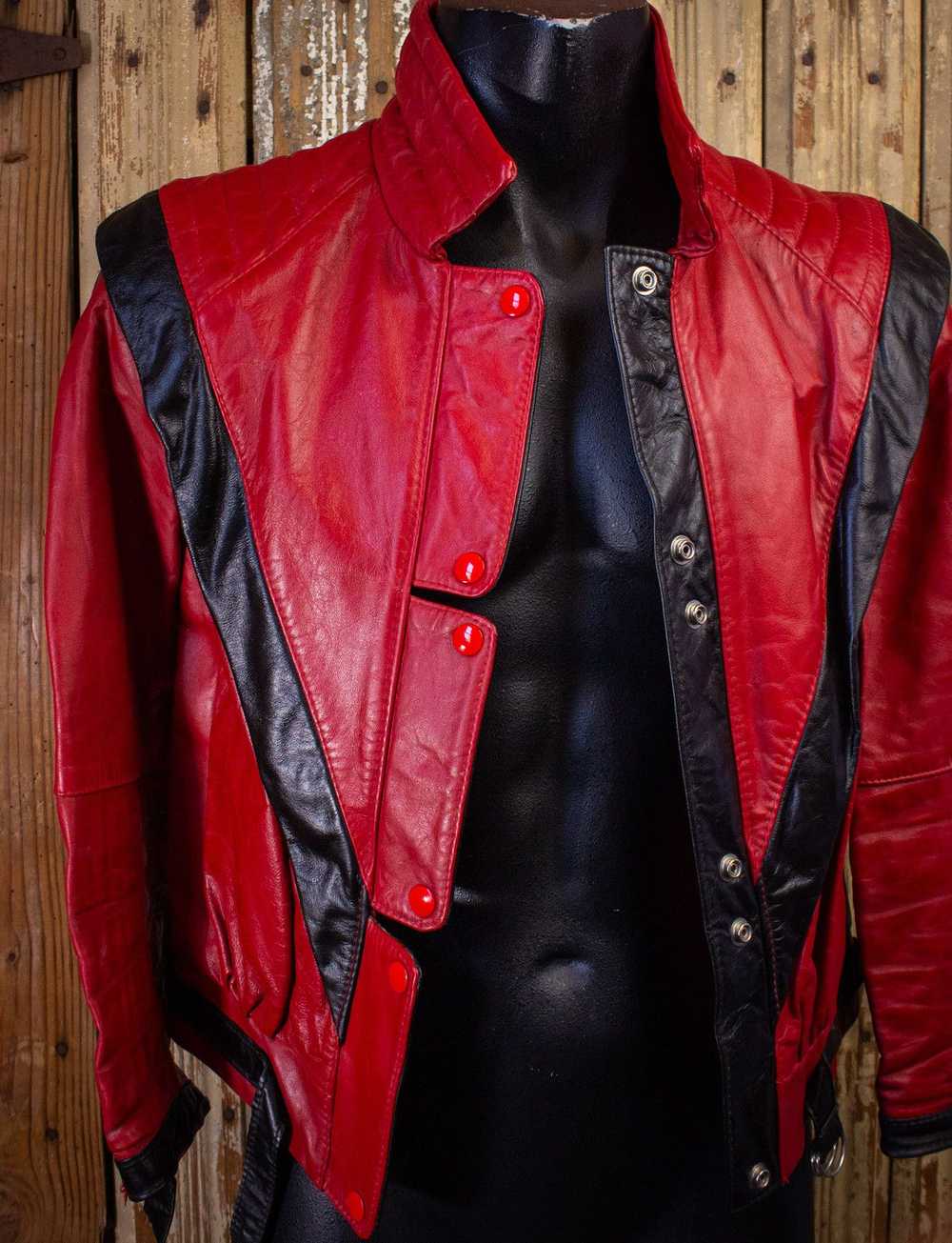 Vintage Vintage J. Palo Red Leather Jacket Croppe… - image 4