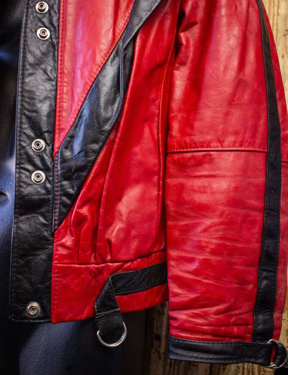 Vintage Vintage J. Palo Red Leather Jacket Croppe… - image 5