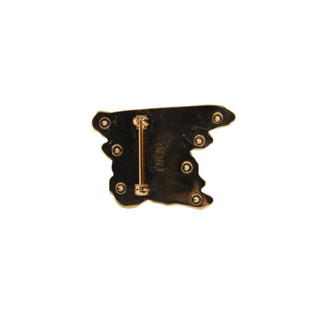 Dior Raymond Pettibon Gold Black Logo Pin Crystal… - image 2